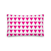 Triangle Pattern Bright Pink on White Premium Decorative Throw Pillow Cushion, Pillow, $ 61.50, A Moment Of Now™